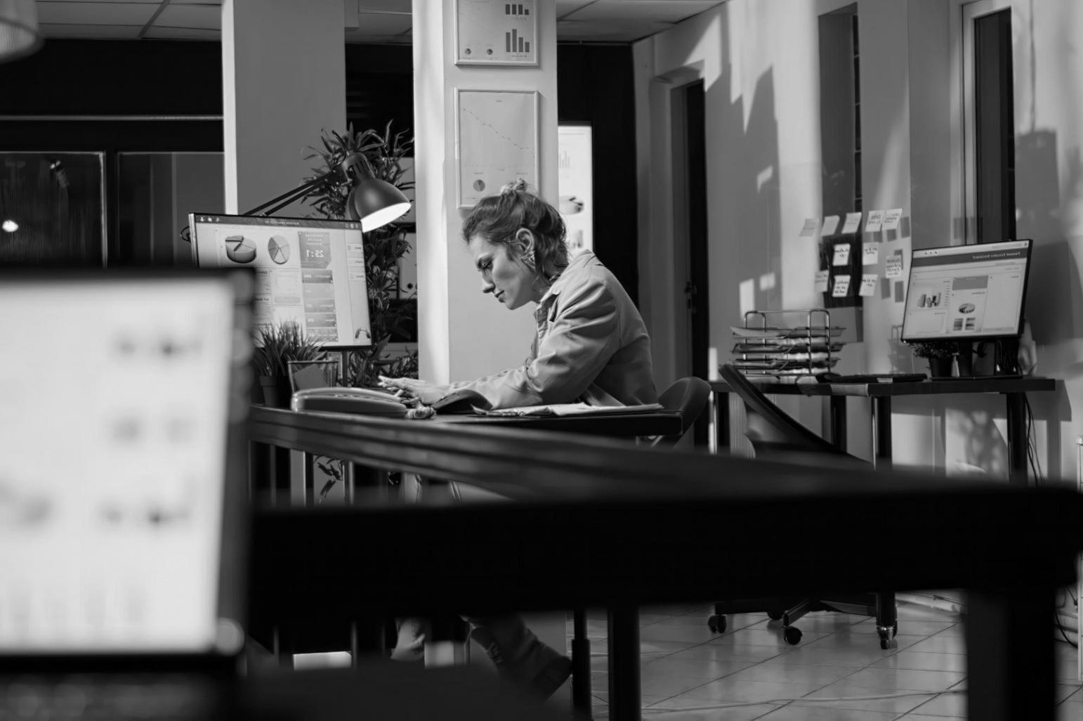 3D-Spieleentwicklung Workspace mit mehreren Monitoren und Entwicklungsumgebung